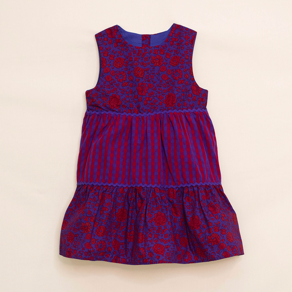 Vestido Rojo Y Morado Para Bebé Niña
