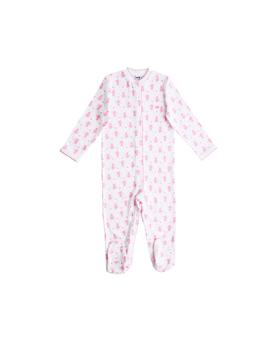 Pijama con estampado de monos rosados