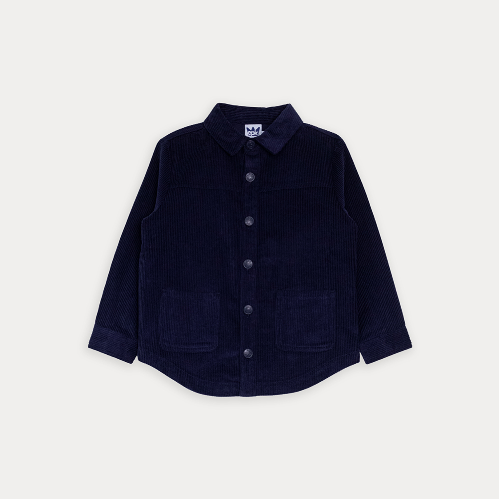 Camisa De Corduroy Grueso Azul Marino Para Niño