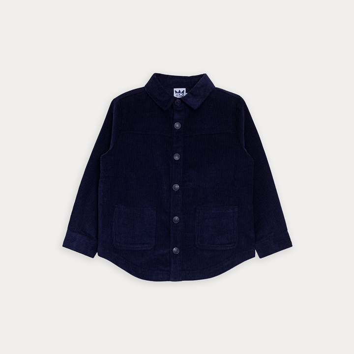Camisa De Corduroy Grueso Azul Marino Para Niño