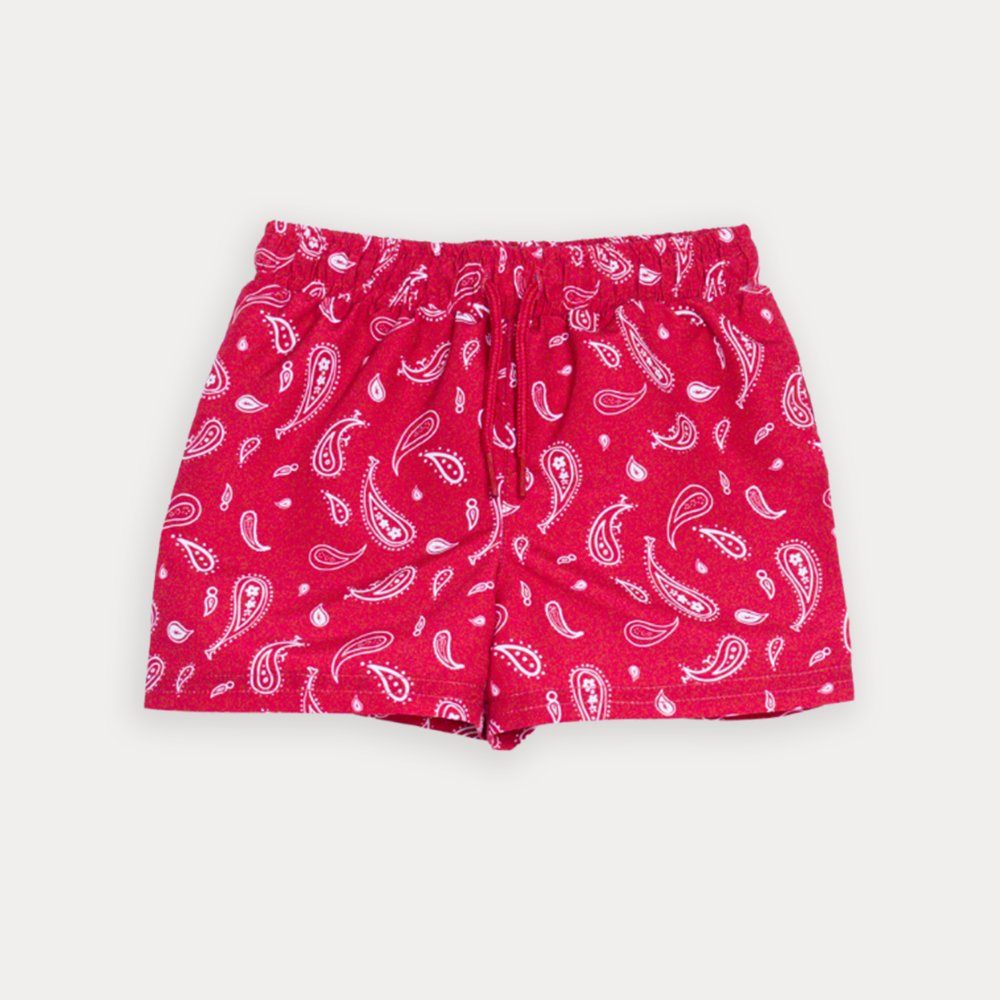 Traje De Baño Rojo Con Estampado De Bacterias Blancas Para Bebe Niño