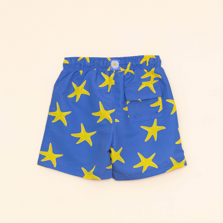 Traje de Baño Azul con Estrellas de Mar Amarillas para Niño