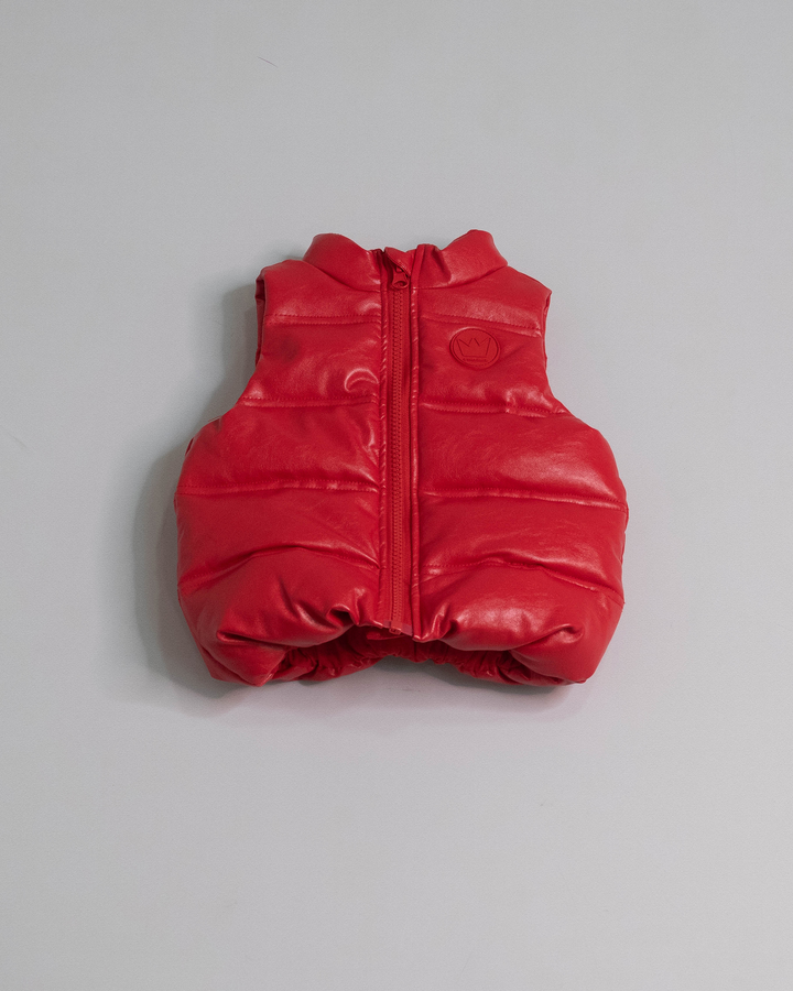 Chaleco rojo de poliéster con cierre
