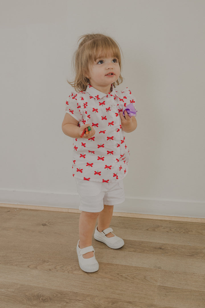 Short blanco con bolsillos