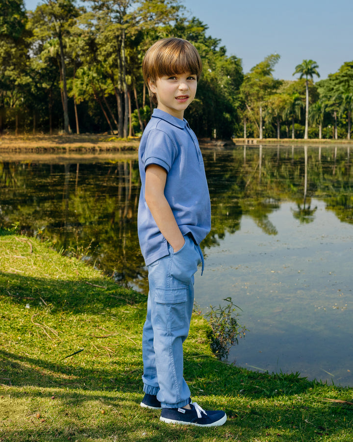Pantalón cargo azul para Niño