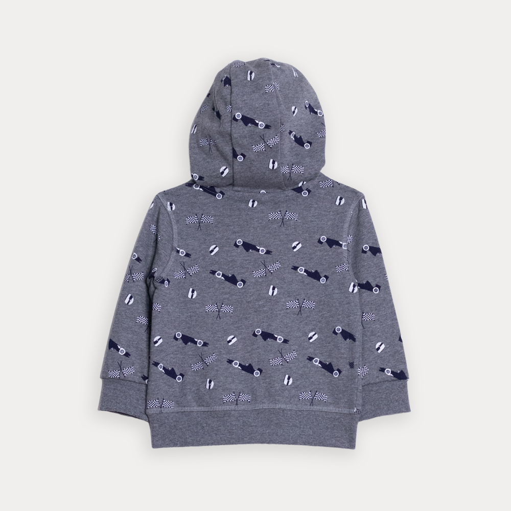 Suéter De Algodón Gris Claro Con Estampado De Carritos Para Bebe Niño