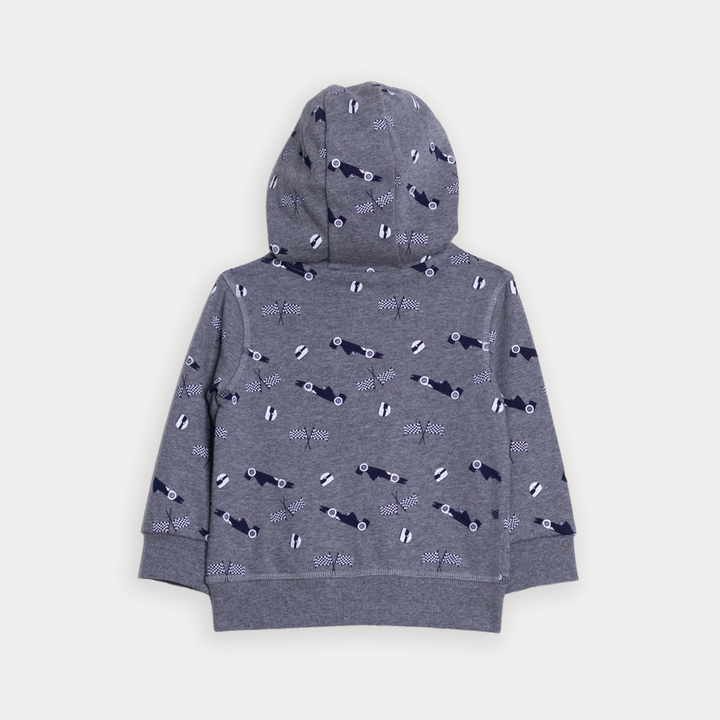 Suéter De Algodón Gris Claro Con Estampado De Carritos Para Bebe Niño