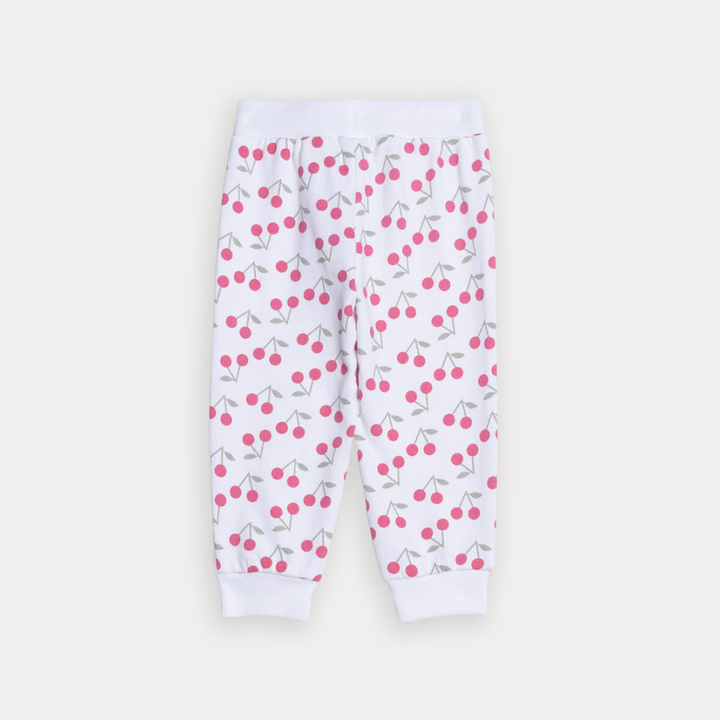 Mono De Algodón Crema Con Estampado De Cerezas Para Bebe Niña