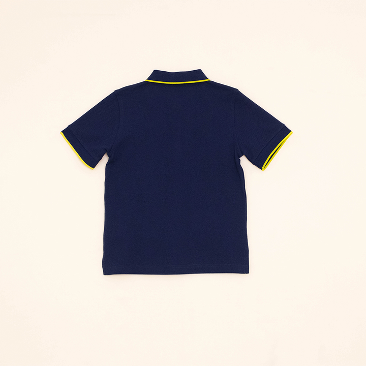 Chemise Azul Oscuro con Bordado de Rayo para Niño