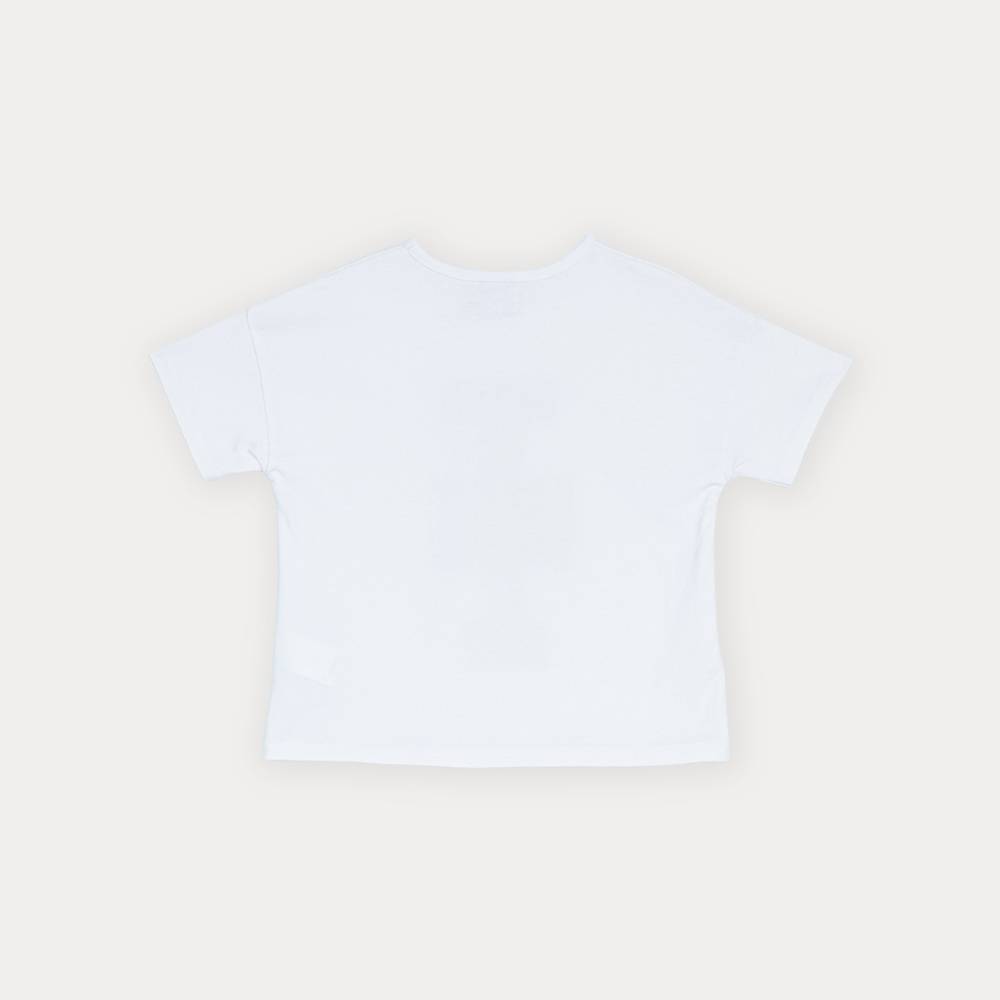 Franela De Algodón Blanca Con Frase Metalizada Para Niña