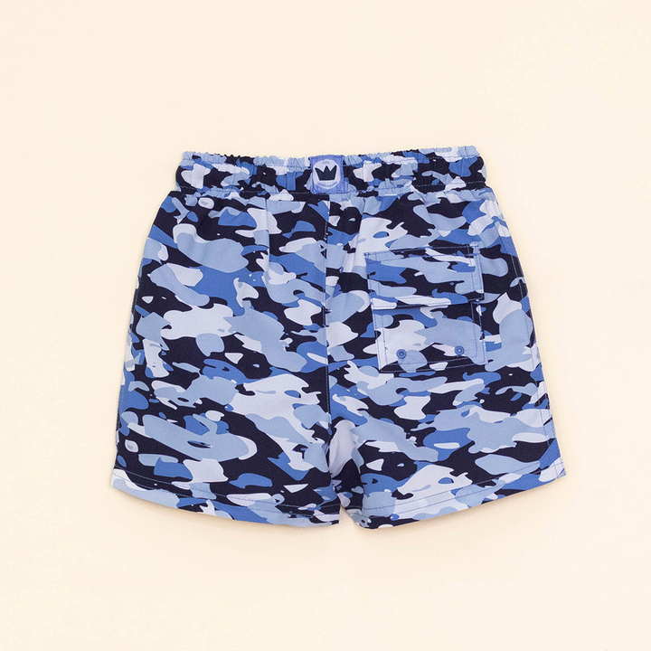 Traje de Baño con Estampado Azul de Camuflaje para Bebé Niño