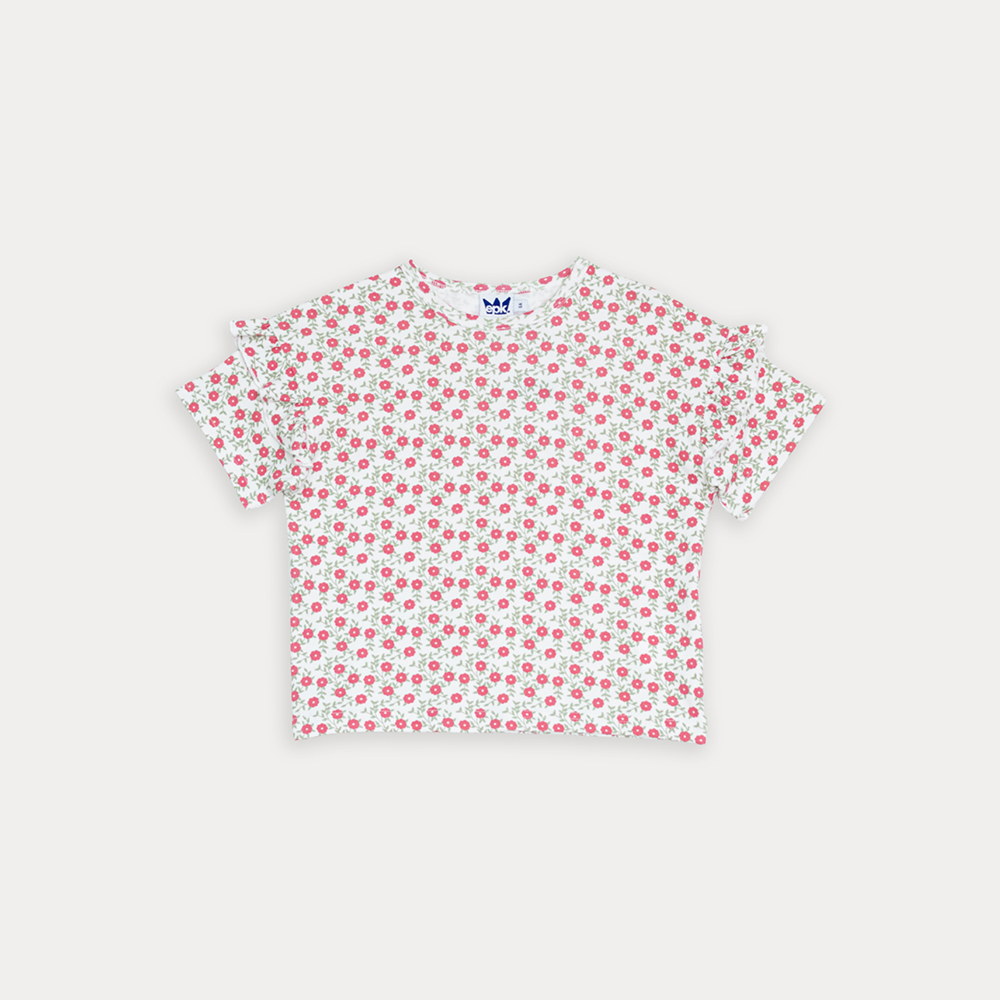 Franela De Algodón Con Estampado De Flores Para Niña