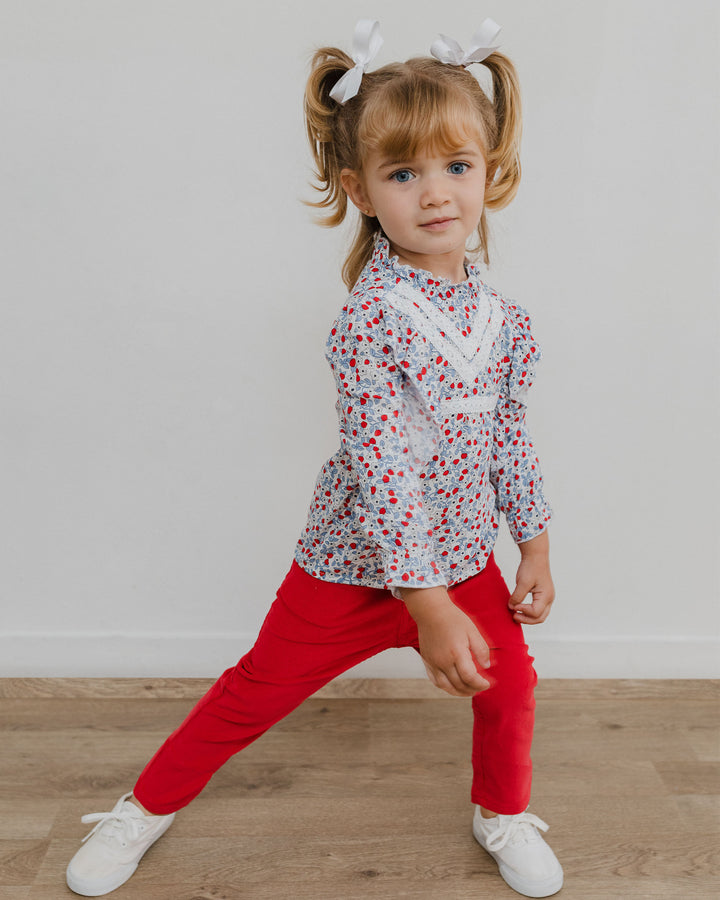 Pantalón rojo de corduroy con elástico