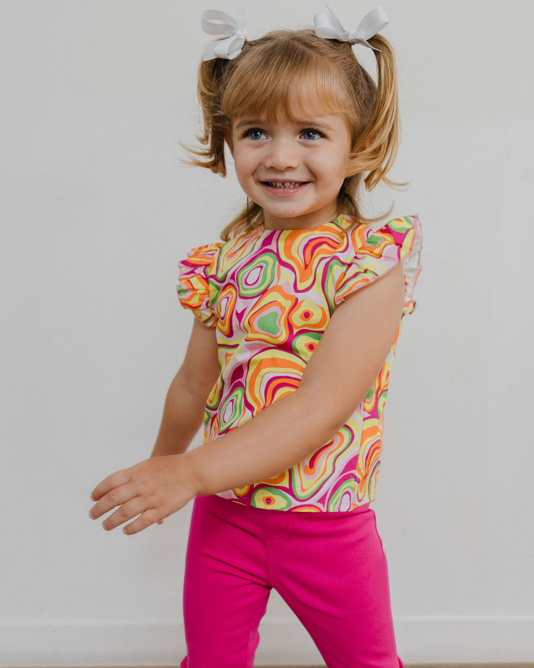 Blusa de popelina con estampado de colores