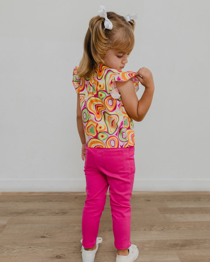 Blusa de popelina con estampado de colores
