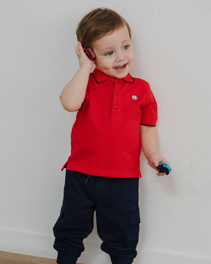 Chemise con gráfico bordado Rojo