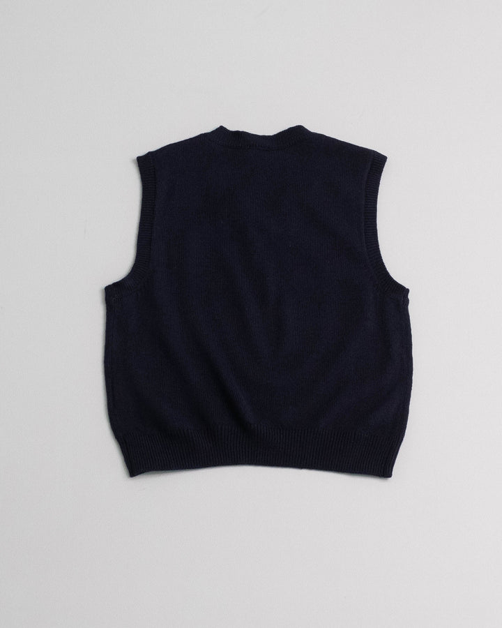 Chaleco con tela de suéter Azul Oscuro