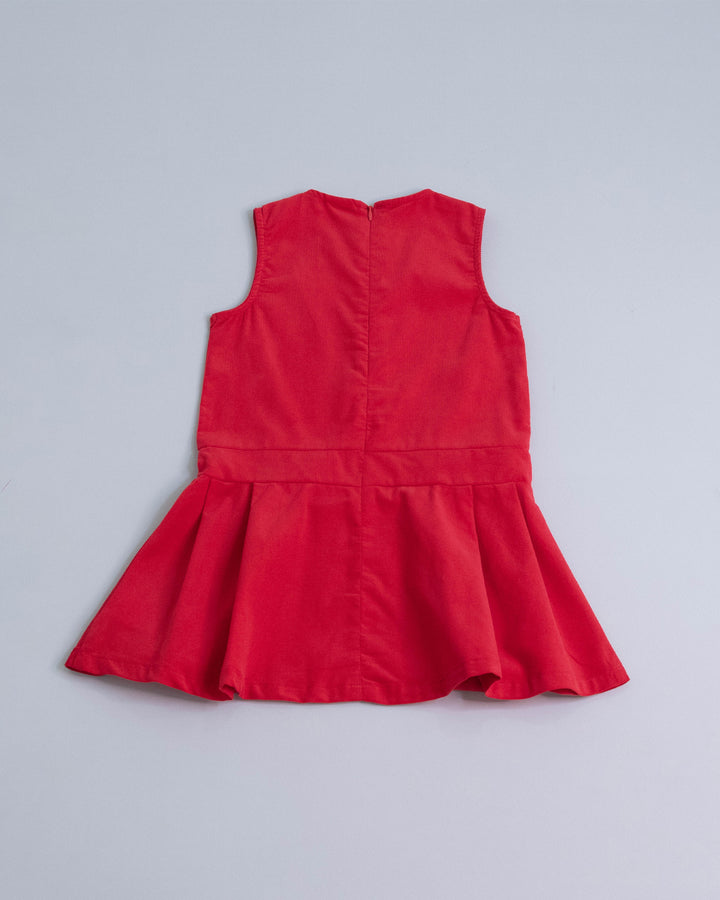 Vestido rojo de corduroy