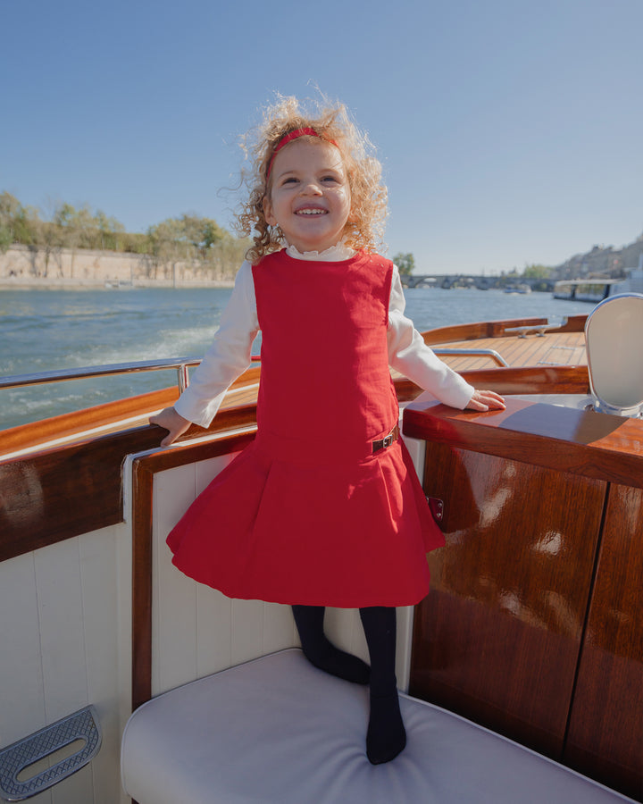 Vestido rojo de corduroy
