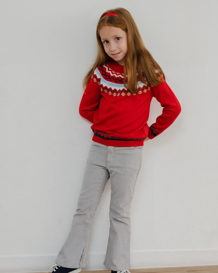 Pantalón Gris de corduroy con aberturas