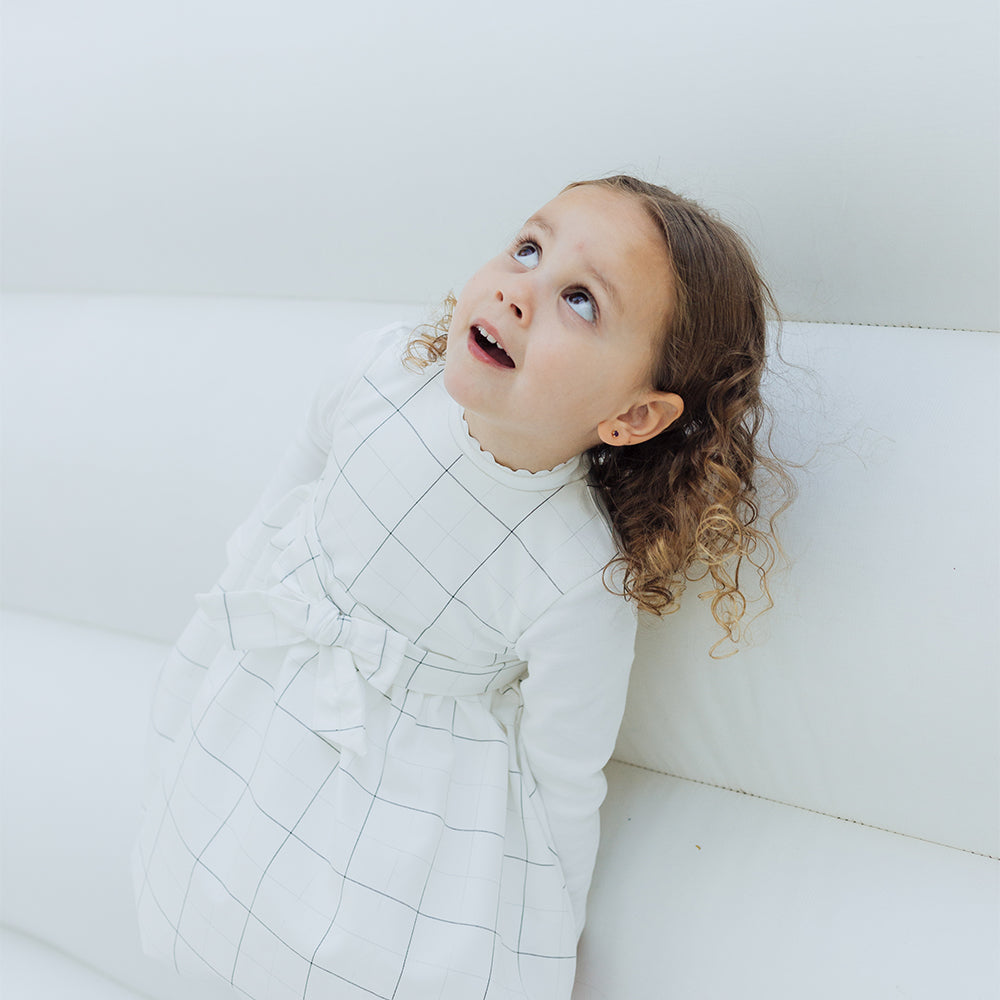 Vestido Bomba De Cadros Para Bebé Niña