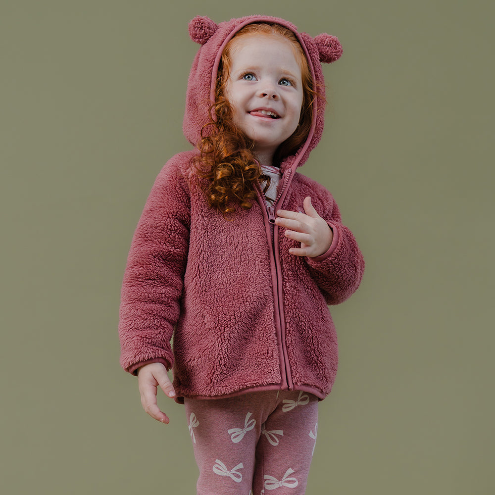 Legging Rosado de Algodón con Estampado de Lazos para Bebé Niña