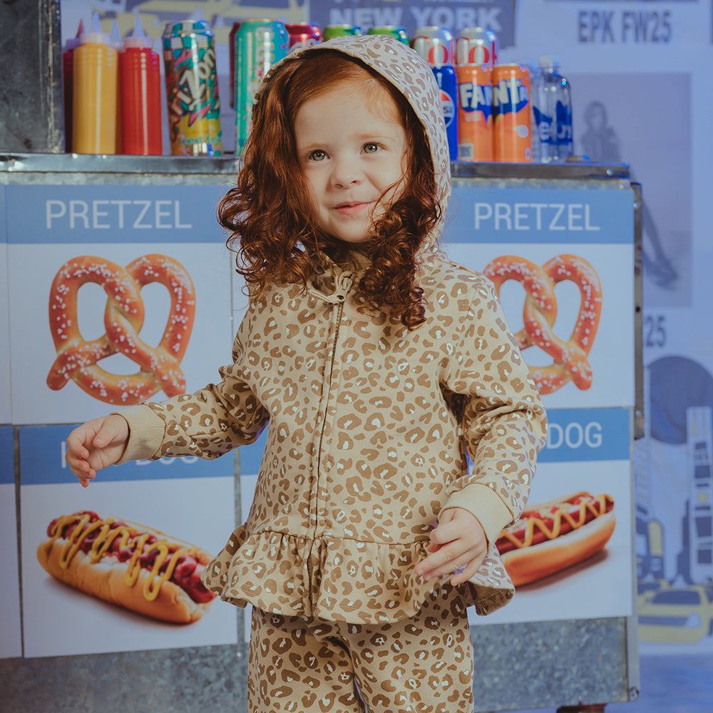 Mono de Algodón con Estampado de Animal Print para Bebé Niña