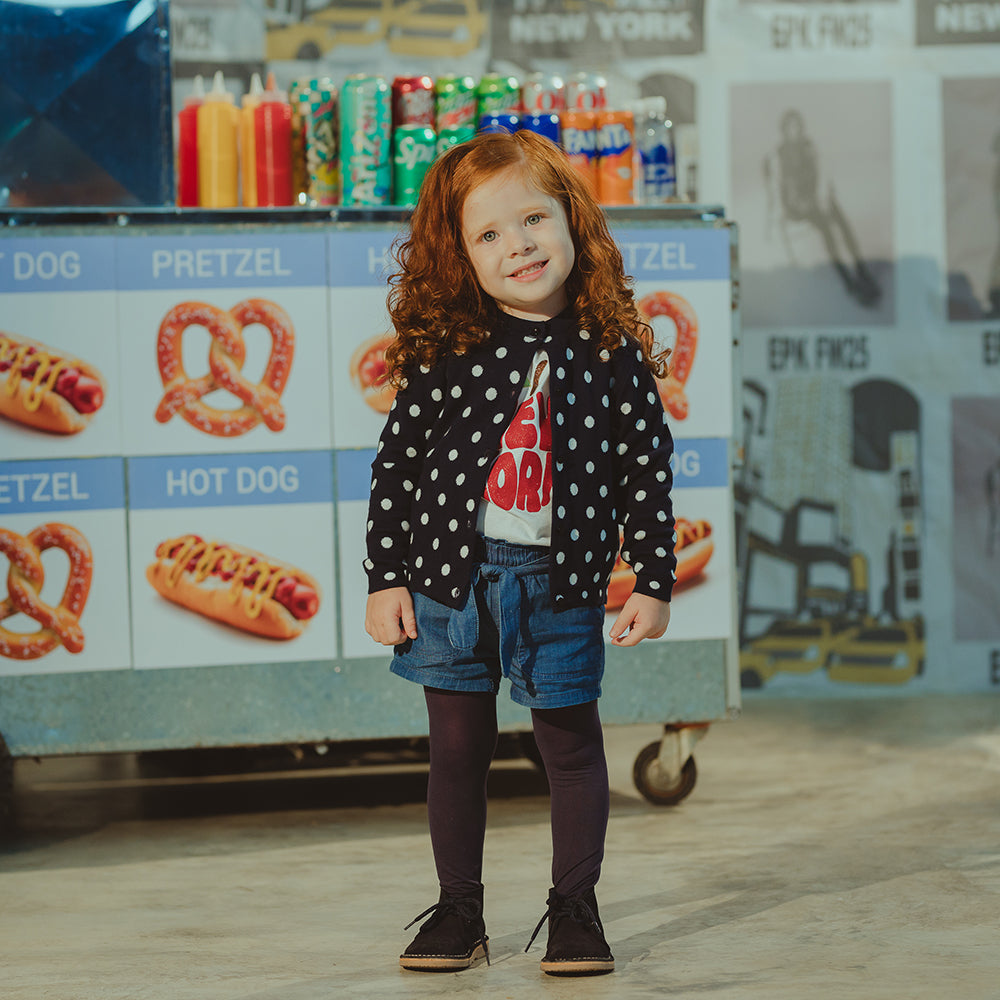 Short de Chambray con elástico y Cinturón para Bebé Niña