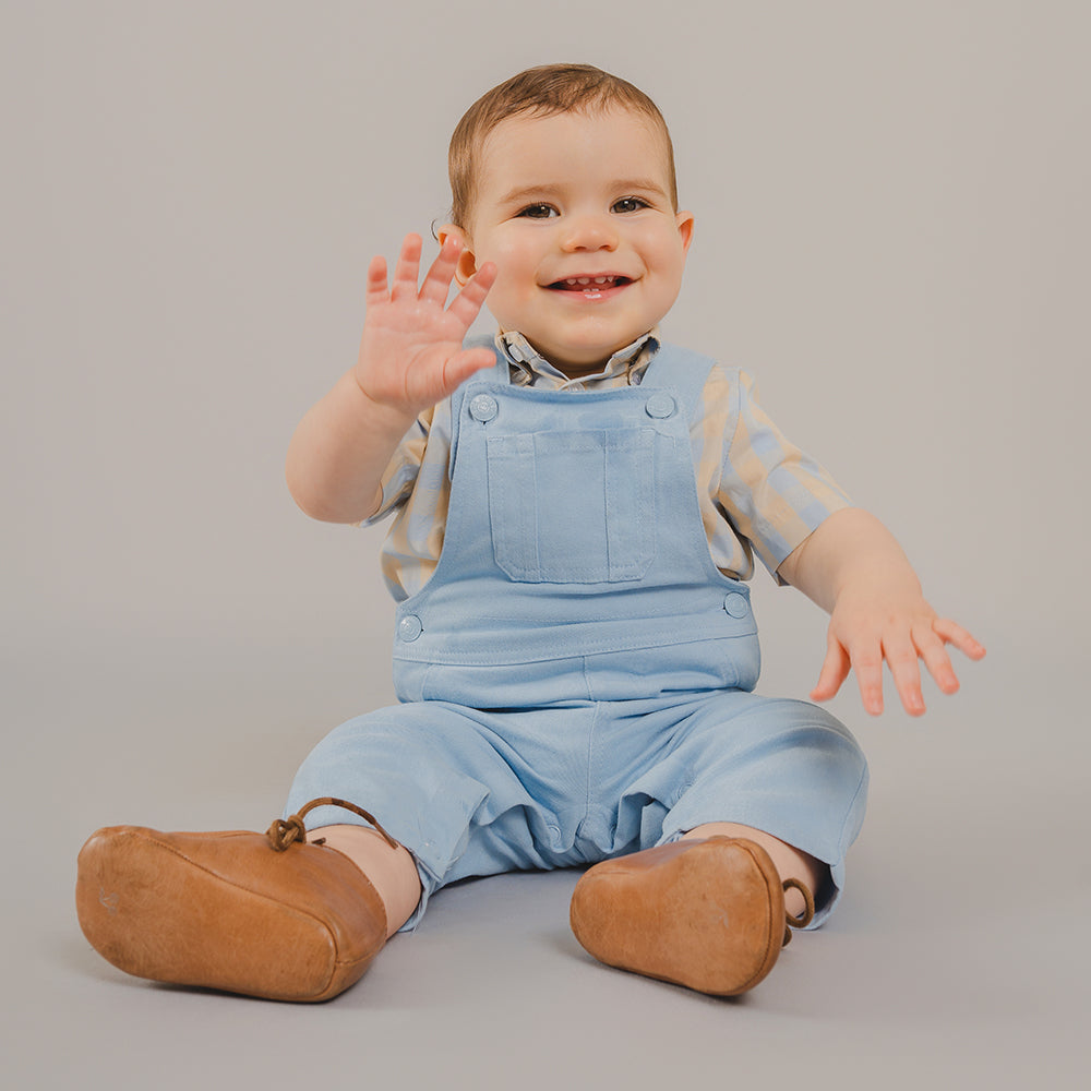 Braga Larga de Twill  Azul Claro para Bebé Niño