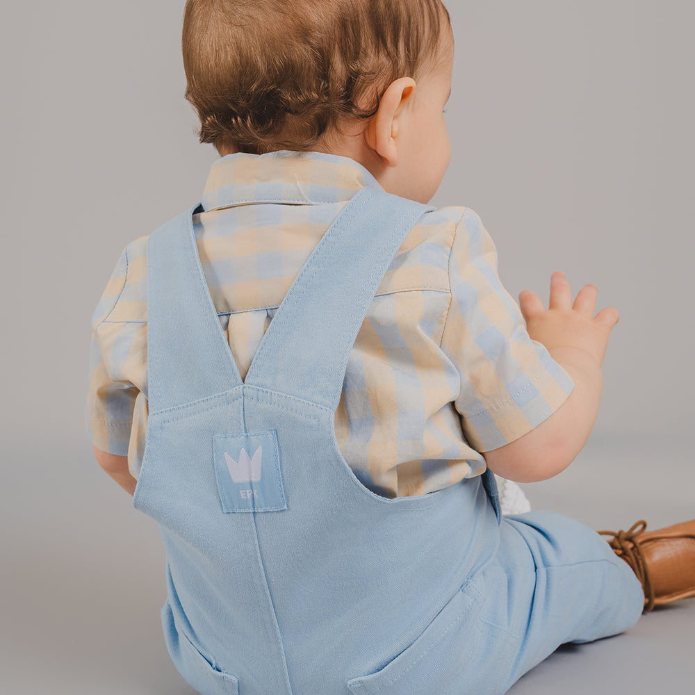 Braga Larga de Twill  Azul Claro para Bebé Niño