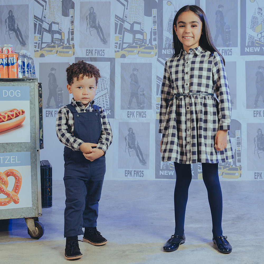 Braga Larga Azul Oscuro de Twill para Bebé Niño