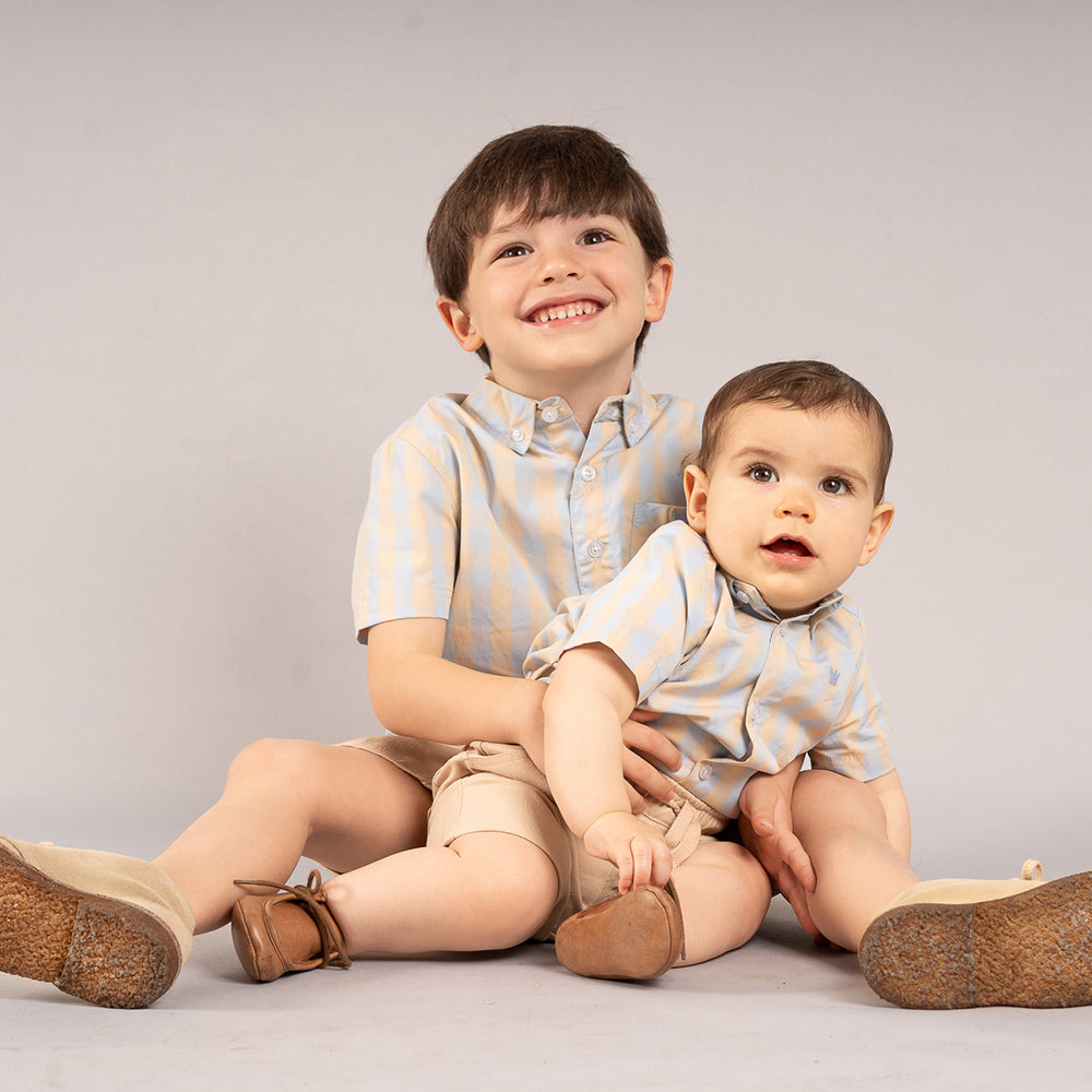 Short Beige de Algodón para Bebé Niño