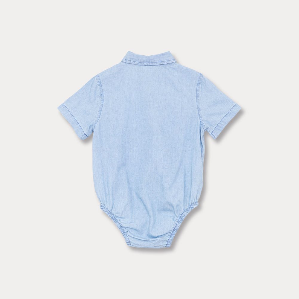 Body de Chambray Manga Corta para Bebé Niño