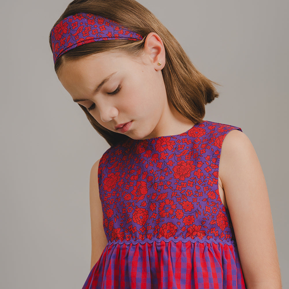 Vestido Rojo Y Morado Para Bebé Niña