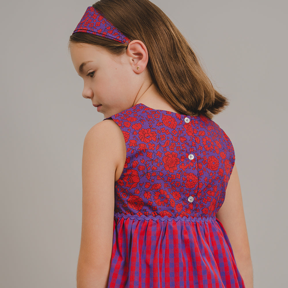 Vestido Rojo Y Morado Para Bebé Niña