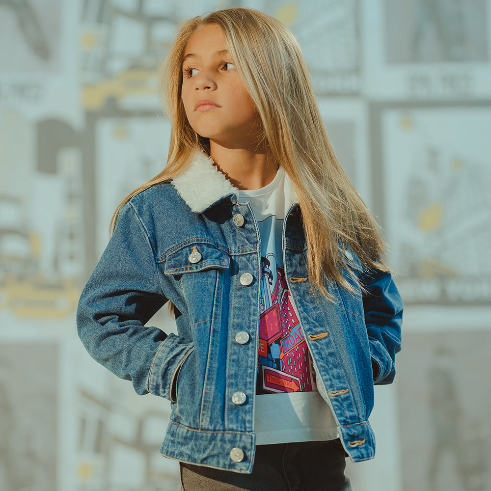 Jean Gris con Abertura para Niña