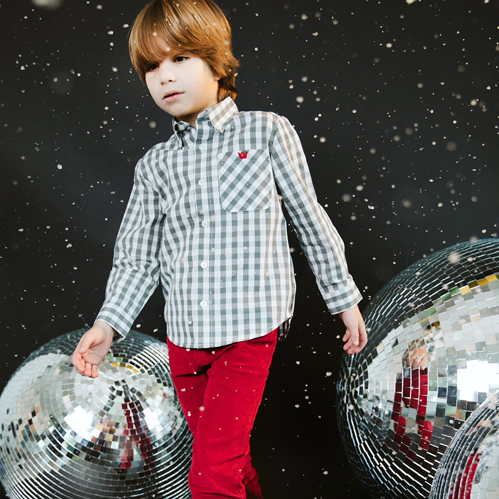Pantalón Rojo Corduroy Para Niño