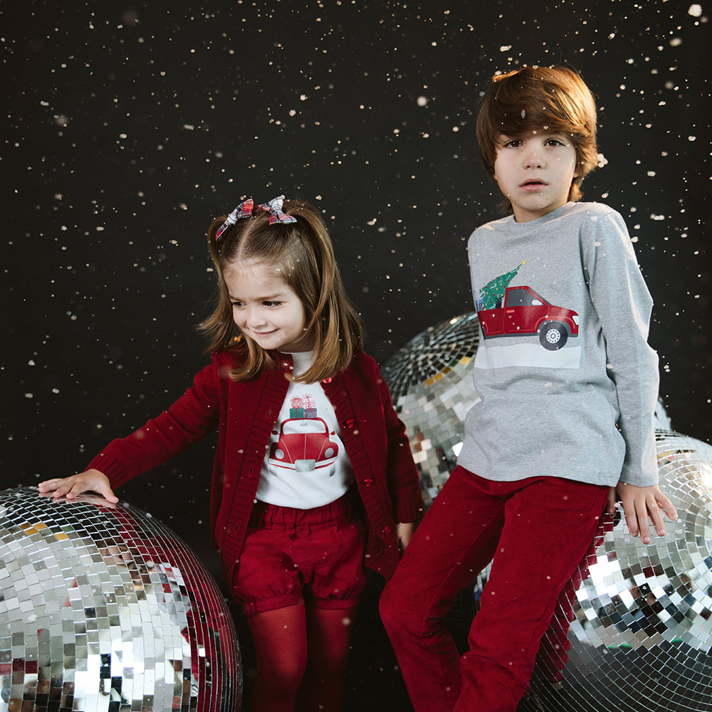 Pantalón Rojo Corduroy Para Niño