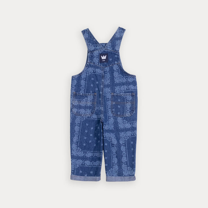 Braga De Jean Azul Oscuro Con Estampado De Bandana Para Bebe Niña