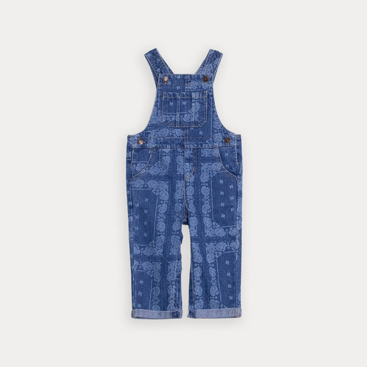 Braga De Jean Azul Oscuro Con Estampado De Bandana Para Bebe Niña