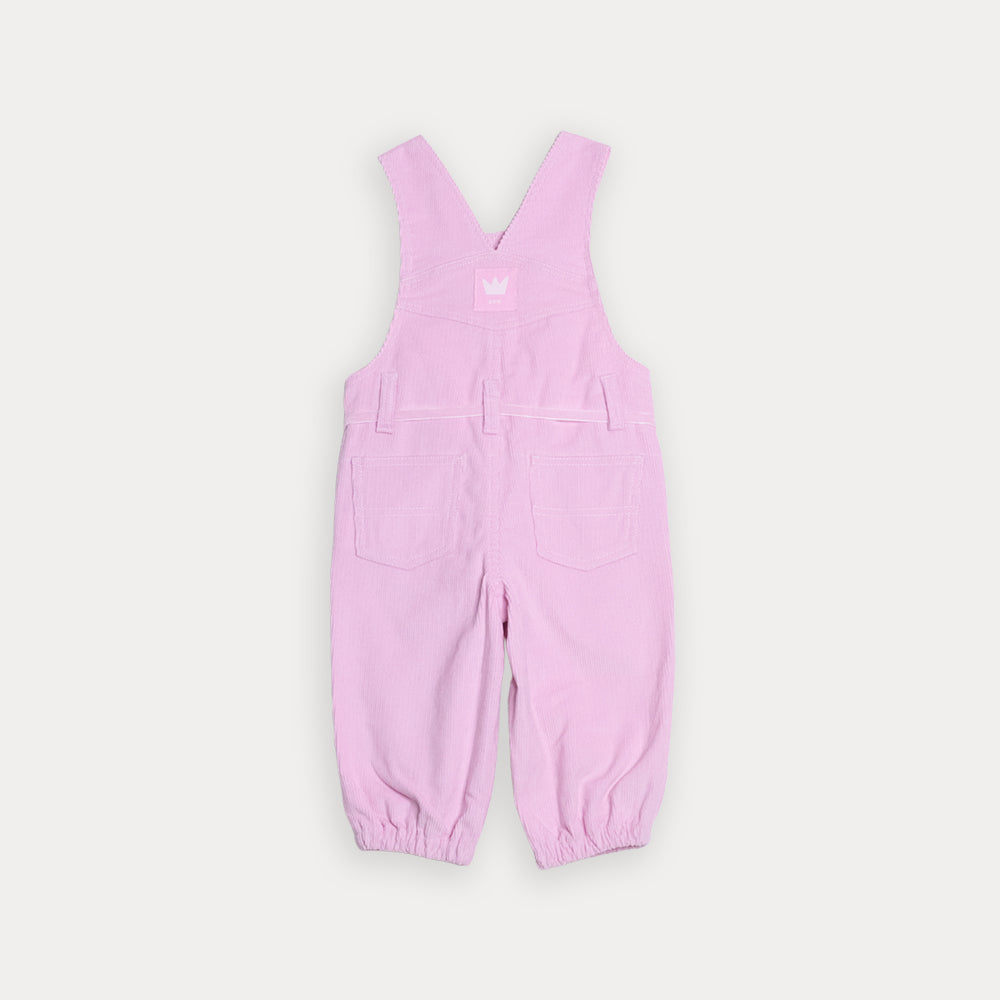 Braga De Corduroy Rosada Con Cinturón Para Bebe Niña