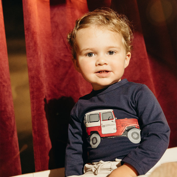 Body De Algodón Azul Marino Con Gráfico De Jeep Para Bebe Niño