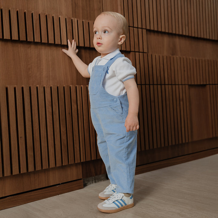 Braga De Corduroy Azul Claro Larga Para Bebe Niño