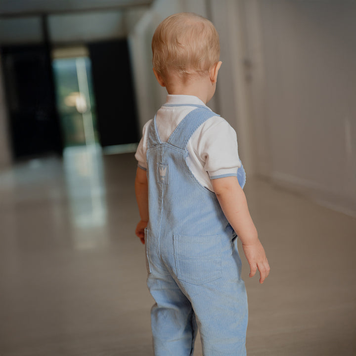Braga De Corduroy Azul Claro Larga Para Bebe Niño