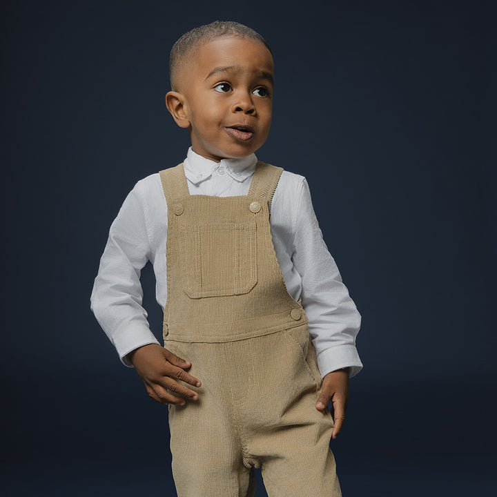 Braga De Corduroy Beige Larga Para Bebe Niño