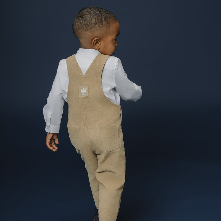 Braga De Corduroy Beige Larga Para Bebe Niño