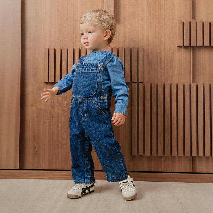 Camisa Manga Larga De Chambray Para Bebe Niño