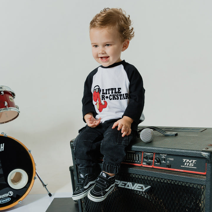 Pantalón Cargo De Twill Negro Con Bolsillos Y Elástico En La Cintura Para Bebe Niño