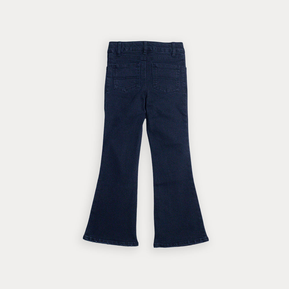 Jean Negro Bota Ancha Para Niña