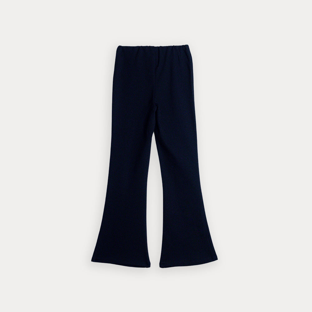 Legging De Algodón Negro Bota Ancha Para Niña